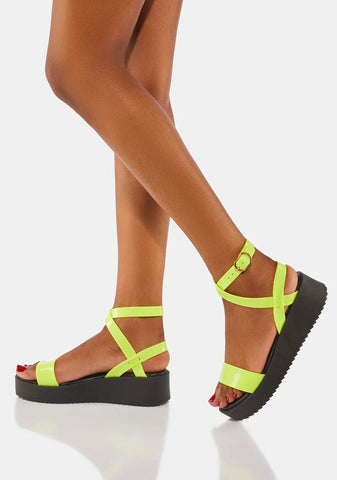 Neon Yellow Venice Sandals
