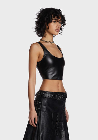 Back To Life Vegan Leather Tank Top