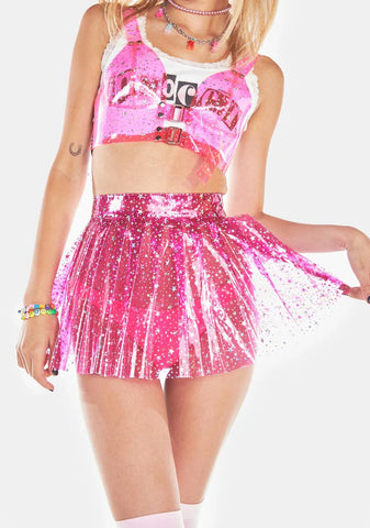 Chasing Starlight Vinyl Skirt