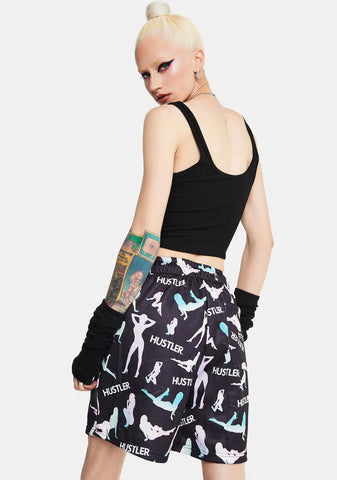 X Hustler Pattern Shorts
