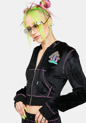 Mind Trip Velour Zip-Up Hoodie
