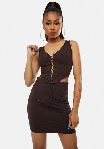 Stay Up All Night Corset & Skirt Set