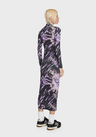 Tie Dye Butterfly Midi Dress
