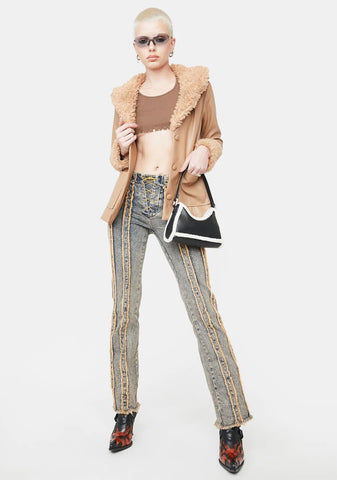 Would You Rather Fur Trim Coat