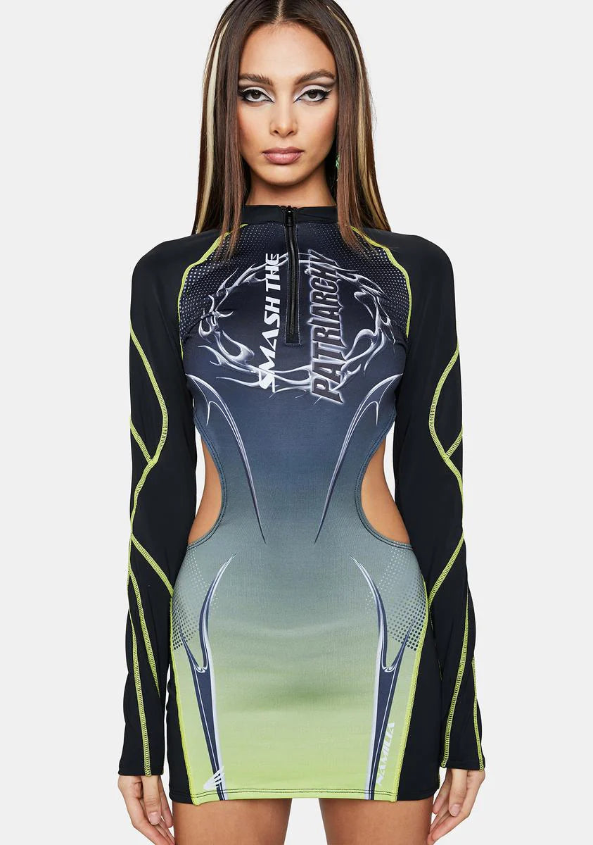 Yellow Speed Racer Mini Dress