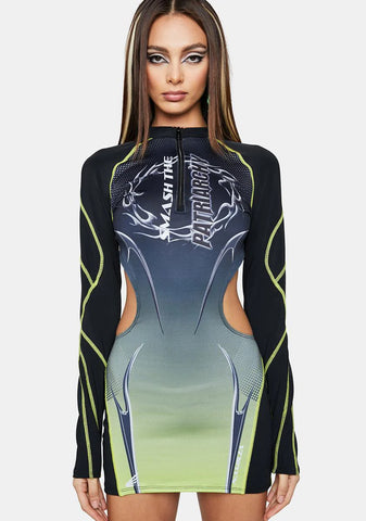 Yellow Speed Racer Mini Dress