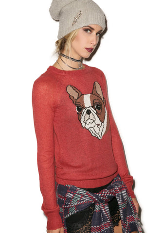 Bulldog Party Sweater - Dark Green