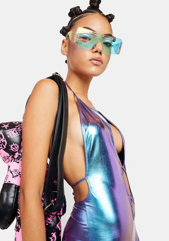 Aqua Great Unknown Metallic Bodysuit