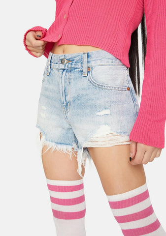 Nelson Light Wash Gigi Distressed Shorts