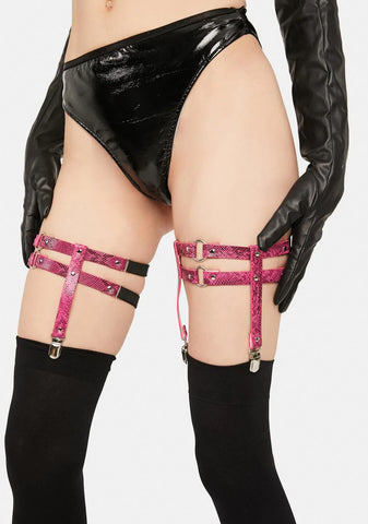 Wicked Bite Snakeskin O-Ring Garters