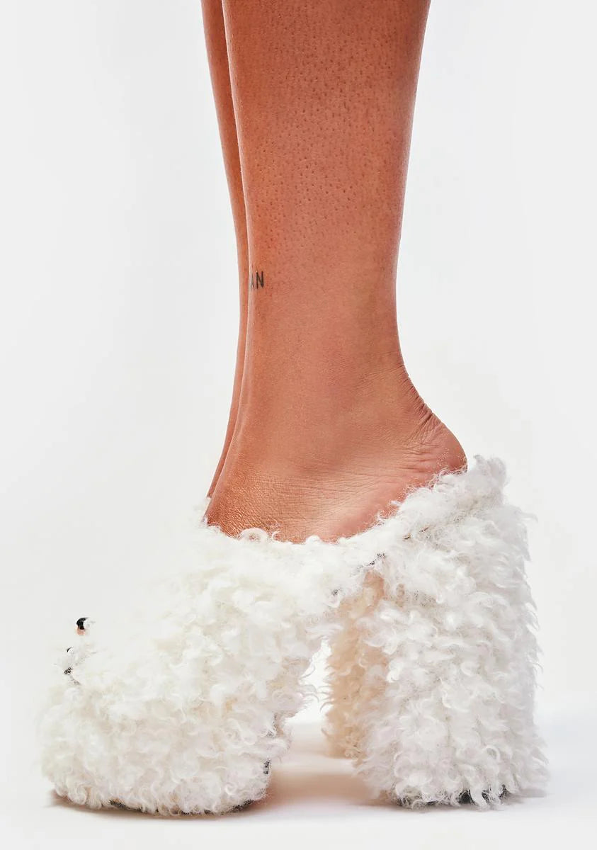 White Archie Slip On Heels