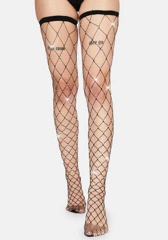 In The Rough Rhinestone Fishnet Tights