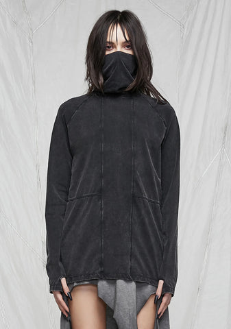 Synth Unisex Washed High Neck Mask Tee