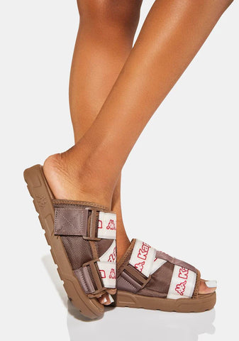 Brown Logo Tape Kalpi Slides