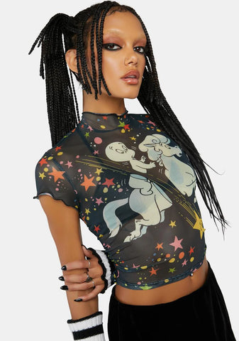 The Ghost Horse Mesh Baby Tee
