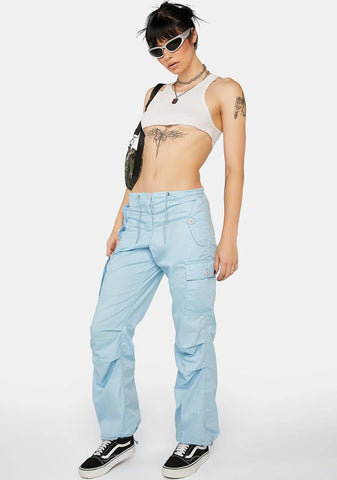 Light Blue Hipster Wind Pants