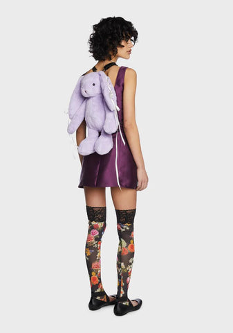 Lavender Cuddly Bunny Plush Backpack