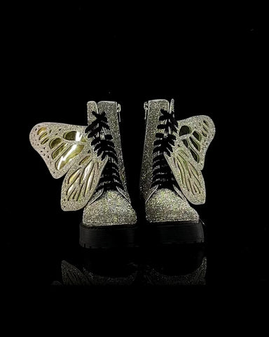 Metamorphic Butterfly Boots - Silver