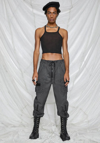 Synth Unisex Charcoal Washed Cargo Pants