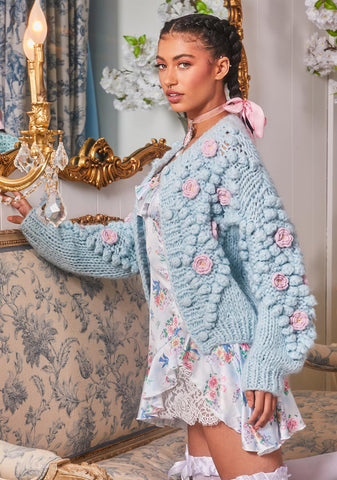 Baby Flower Patch Knit Cardigan