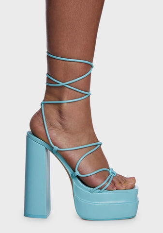 Wide Fit Blue Glow Girl Block Heels