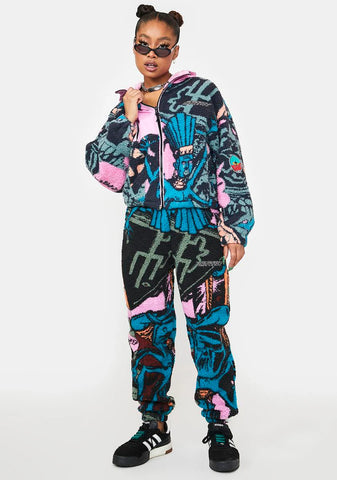 Space Lady Hooded Sherpa Jacket