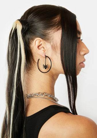 By Design Spider Web Hoop Earrings