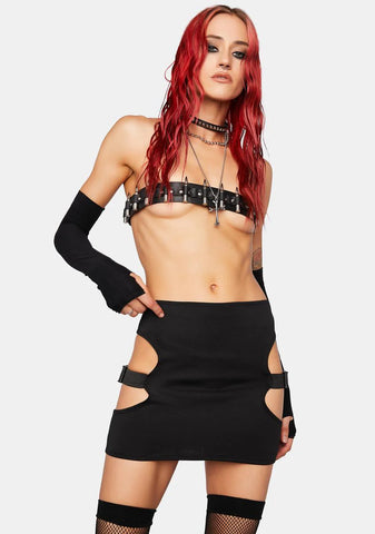 Neoprene Cut-Out Mini Skirt