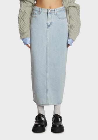 Scholarly Attitude Denim Skirt