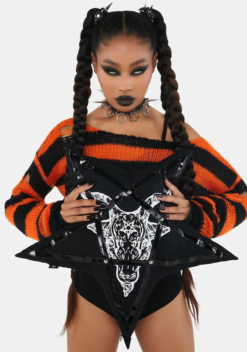 Ave Satanas Gothic Pentagram Pillow