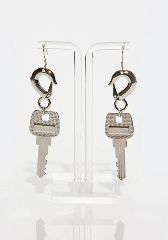 Distortion Key Earrings