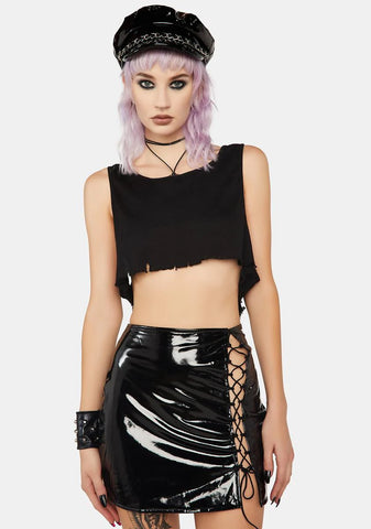 Total Dominance Patent Mini Skirt