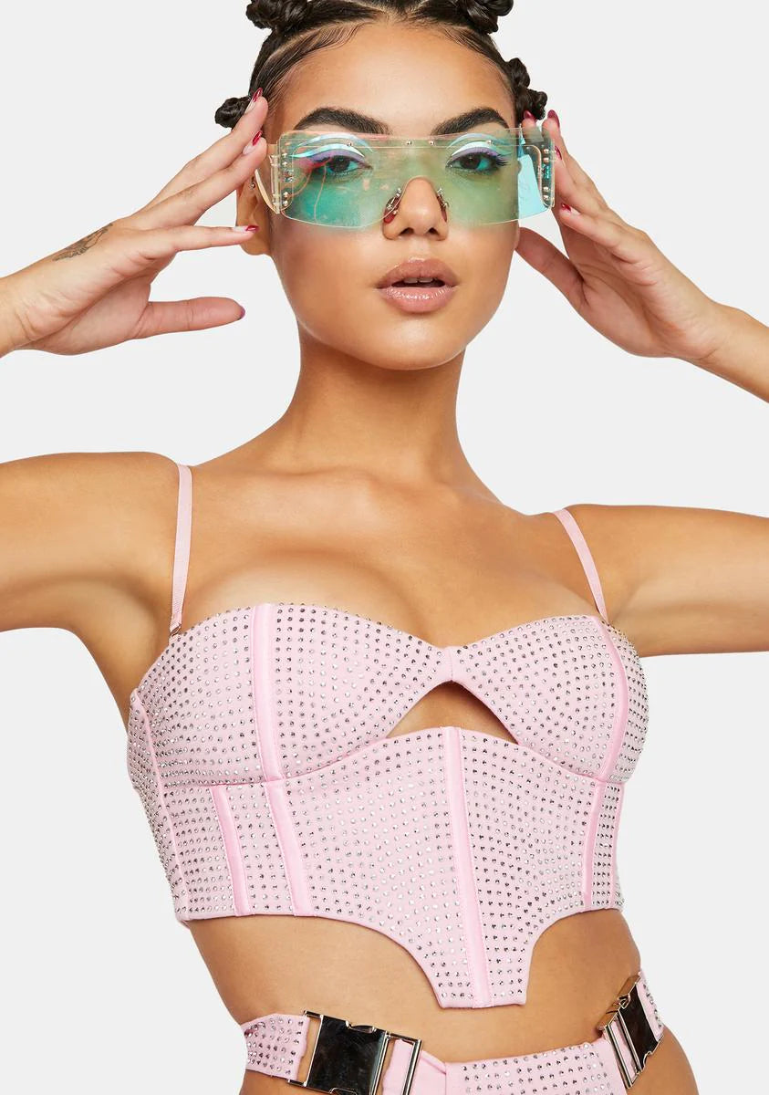 Pink Morph Rhinestone Bustier