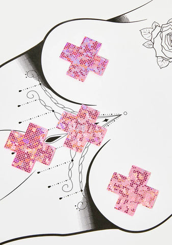 Pink Petite Glitter 4-Pack X Pasties