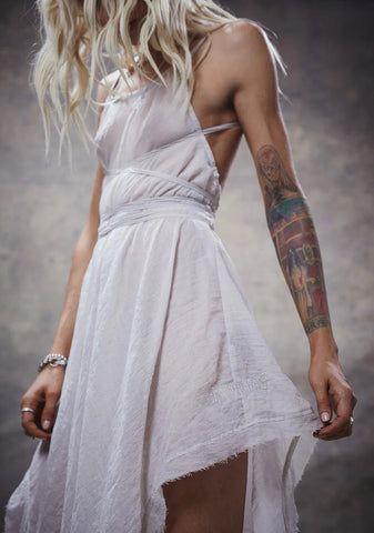 Filter Strappy Wrap Gauze Tunic Dress