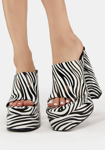 Zebra Platform Mule Heels