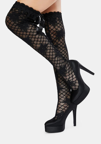Unspeakable Secrets Lace Thigh High Boots