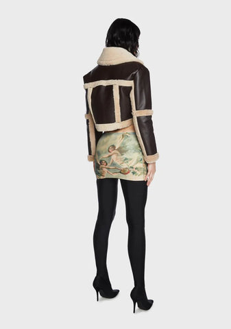 Ricky Vegan Leather Shearling Jacket