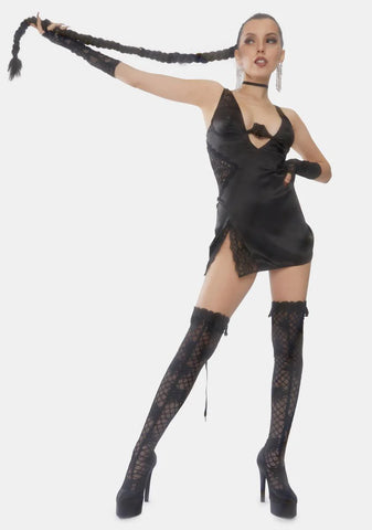 Allegra Satin And Lace Babydoll