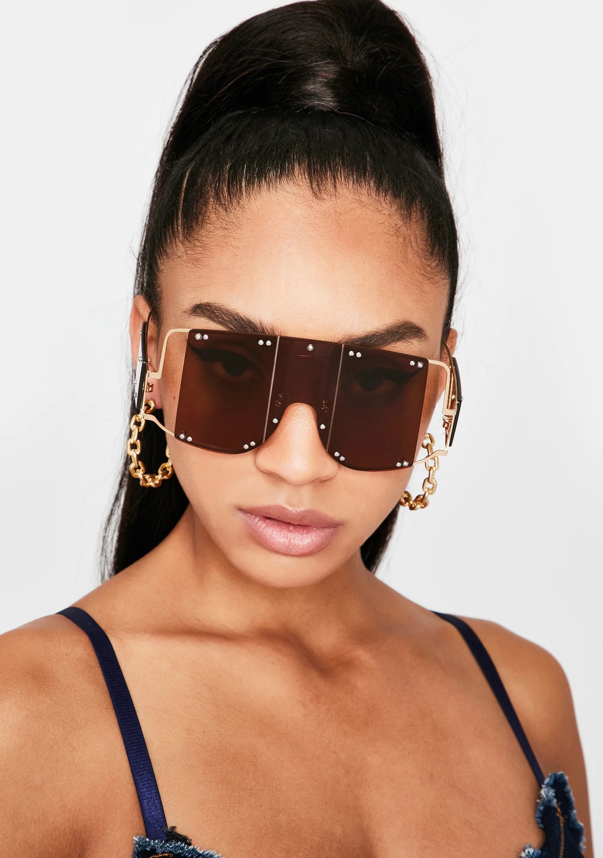 Mocha Club Clout Shield Sunglasses