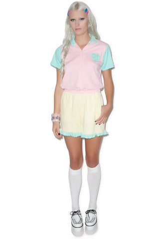 You Got It Dude Ruffle Romper - Light Blue