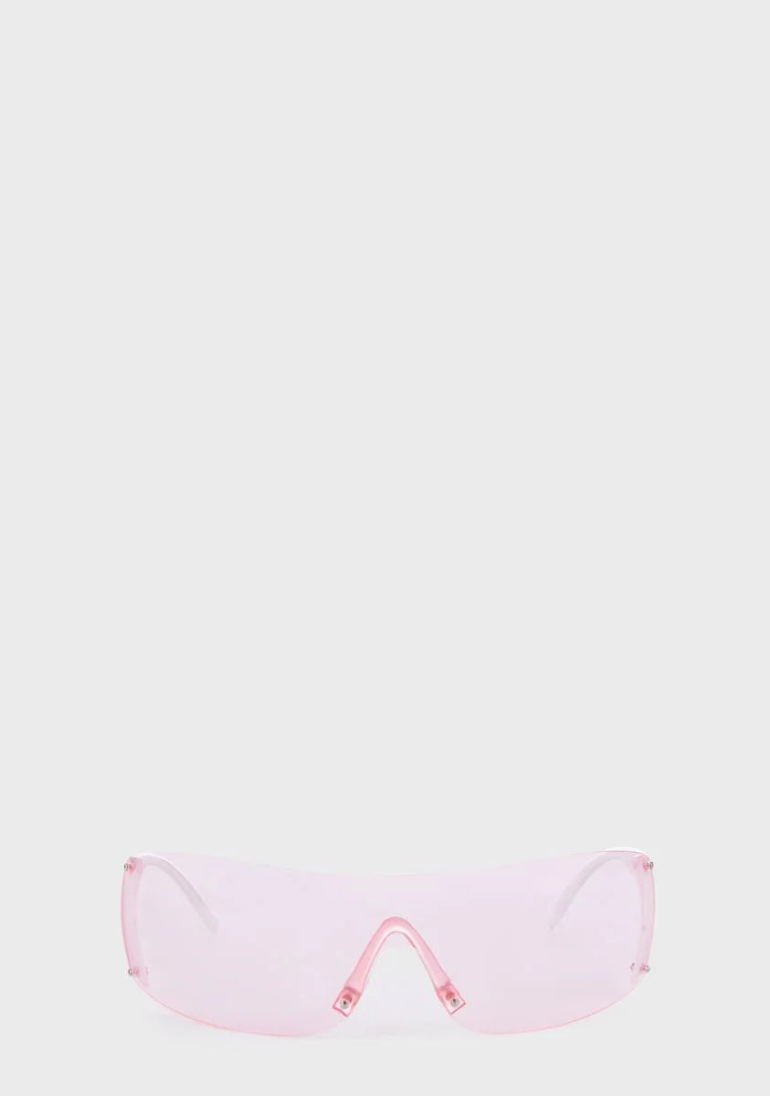 Pink Cylinder Shield Sunglasses