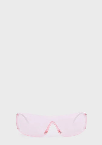 Pink Cylinder Shield Sunglasses
