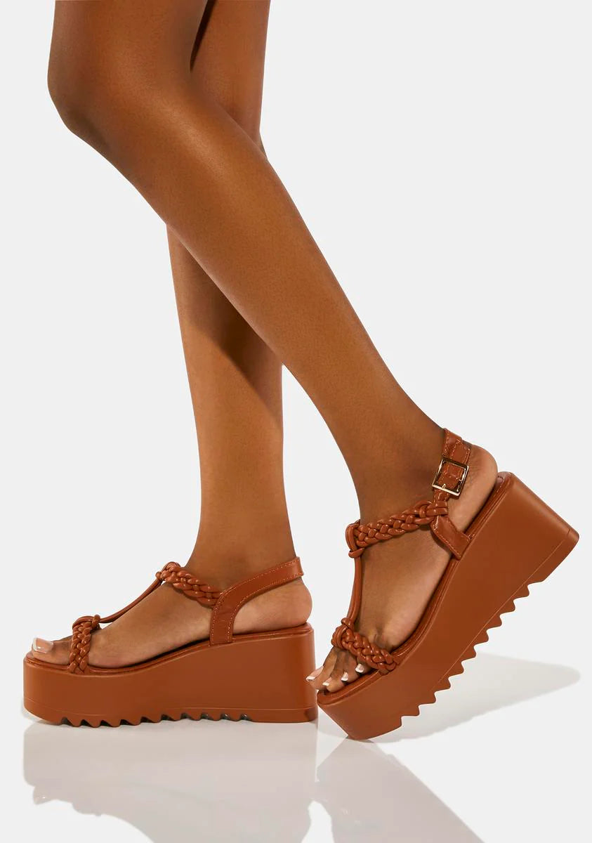 Rust Let's Rewind Platform Sandals