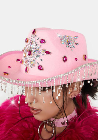 Rose After The Sun Fringe Cowboy Hat