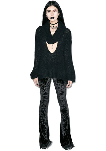 Scandal Knit Crop - Black