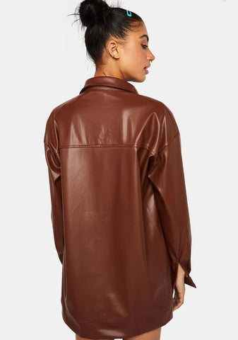 Vegan Leather Shacket