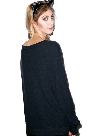 Black Cat Baggy Beach Jumper - Orange