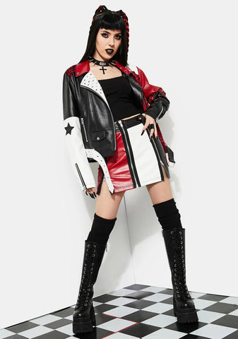 Misery Business Color Block Moto Jacket