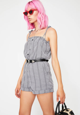 In The Hamptons Gingham Romper